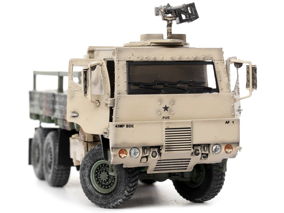 M1083 MTV (Medium Tactical Vehicle) Armored Cab Cargo Truck with Turret NATO Camouflage "US Army" "Armor Premium" Series 1/72 Diecast Model by Panzerkampf LuxuryLifeWay Online Store