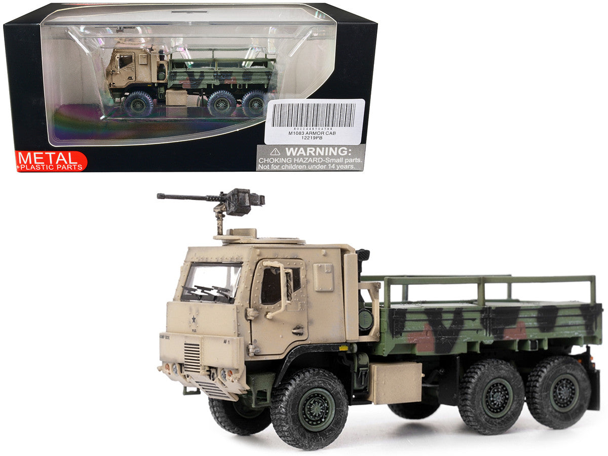 M1083 MTV (Medium Tactical Vehicle) Armored Cab Cargo Truck with Turret NATO Camouflage "US Army" "Armor Premium" Series 1/72 Diecast Model by Panzerkampf LuxuryLifeWay Online Store