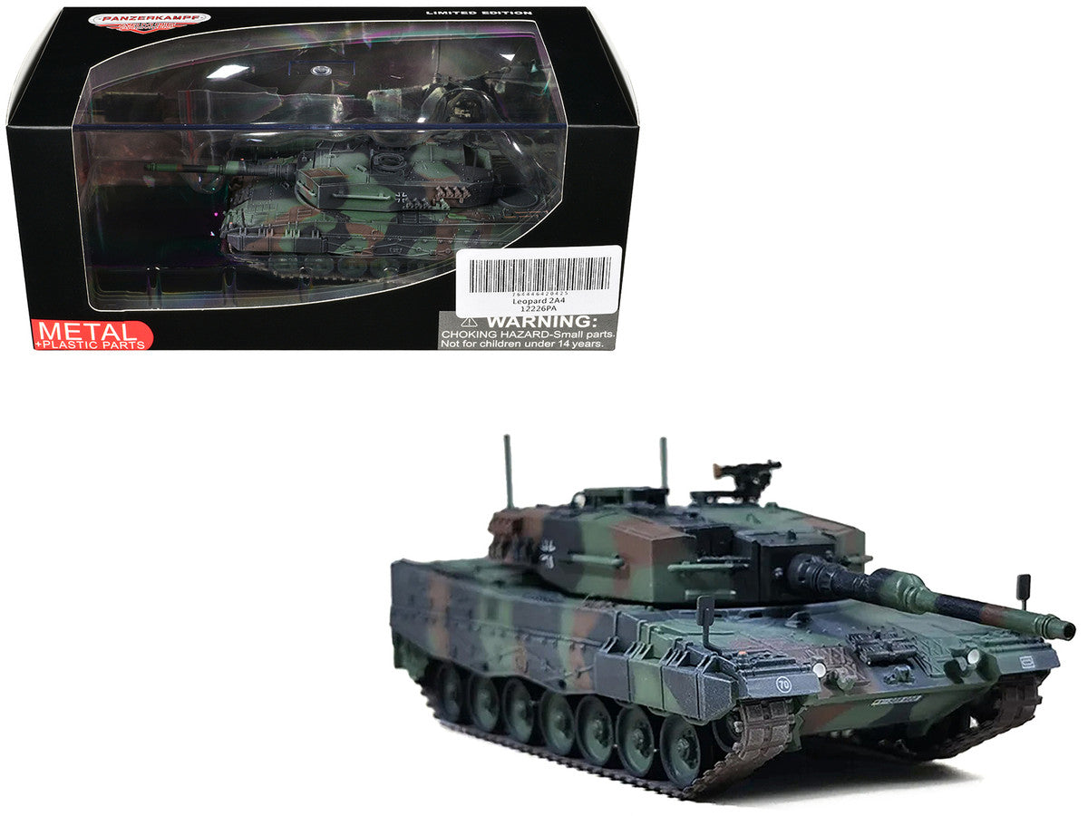 Leopard 2A4 Main Battle Tank with Snorkel "NATO Camouflage" German Army "Armor Premium" Series 1/72 Diecast Model by Panzerkampf LuxuryLifeWay Online Store