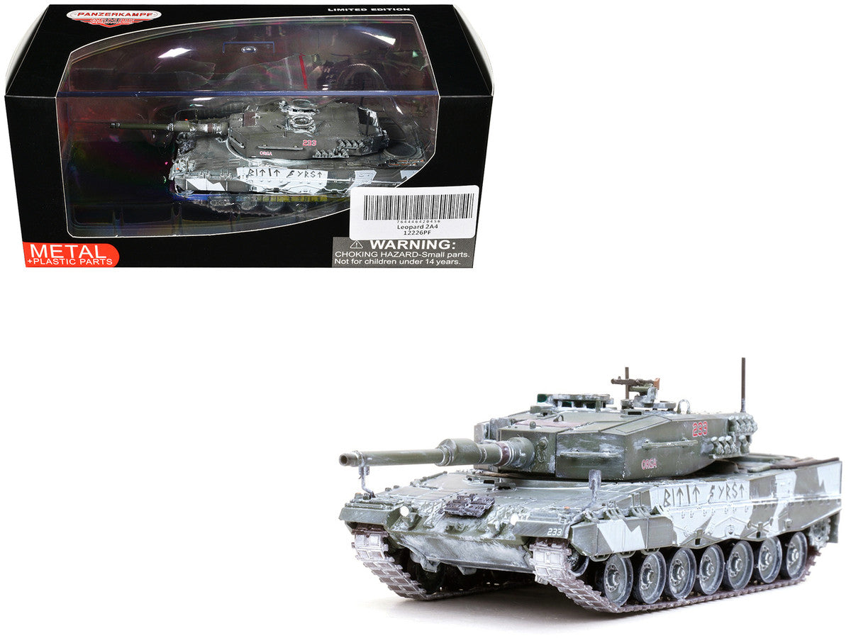 Leopard 2A4 Main Battle Tank with Snorkel "Winter Camouflage" Norwegian Army "Armor Premium" Series 1/72 Diecast Model by Panzerkampf LuxuryLifeWay Online Store