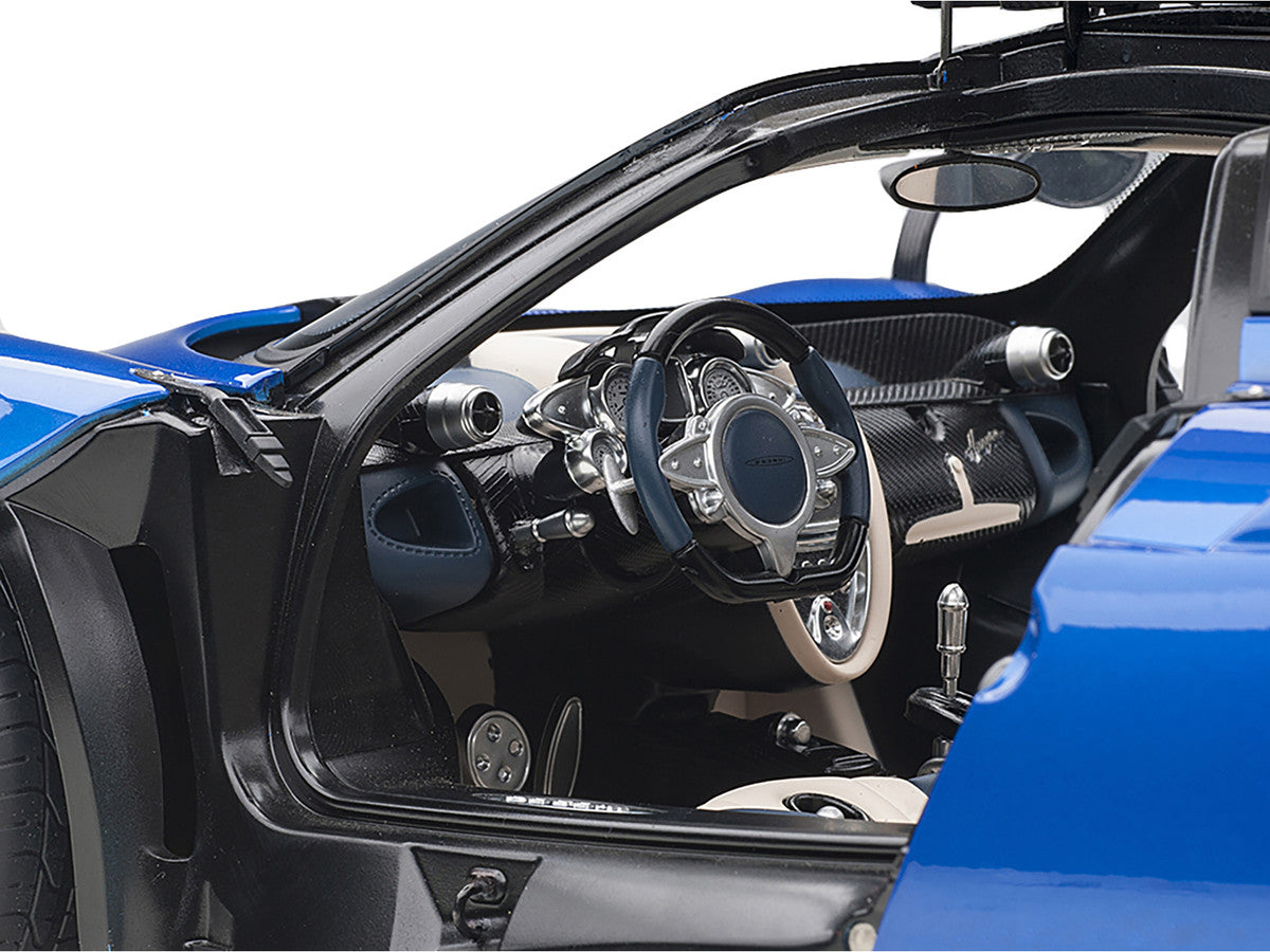 Pagani Huayra Metallic Blue with Black Top and Silver Wheels 1/12 Model Car by Autoart LuxuryLifeWay Online Store