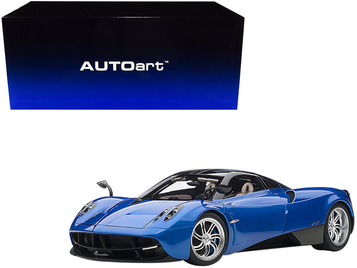 Pagani Huayra Metallic Blue with Black Top and Silver Wheels 1/12 Model Car by Autoart LuxuryLifeWay Online Store