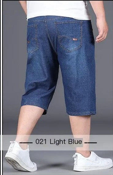 Men's Summer Loose Fit Denim Capris (Light Color) Pi-Mart