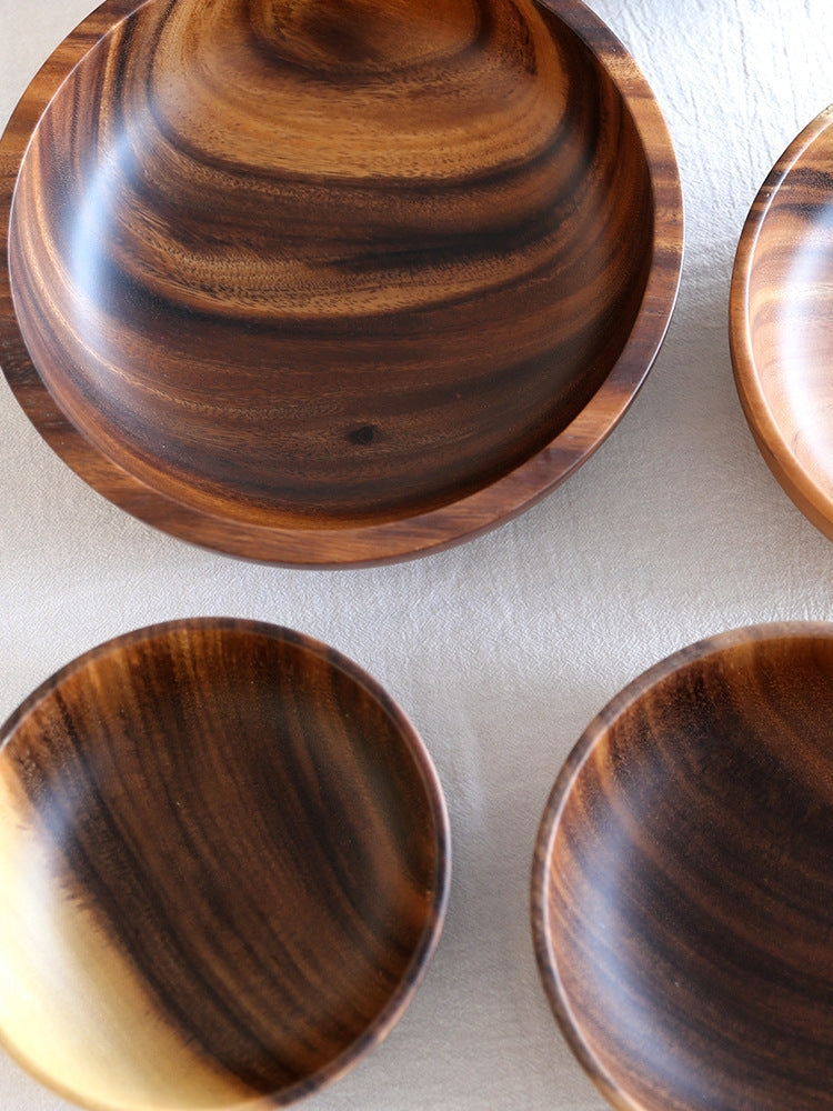 Kitchen Natural Wooden Bowl Household Fruit Bowl Salad Bowl For Home Restaurant Food Container Wooden Utensils Note The Size Hot LadyShow.Store