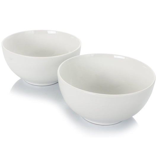 Gibson Home 2 Piece 7 Inch Ceramic All-Purpose Round Bowl Set in White LuxuryLifeWay Online Store