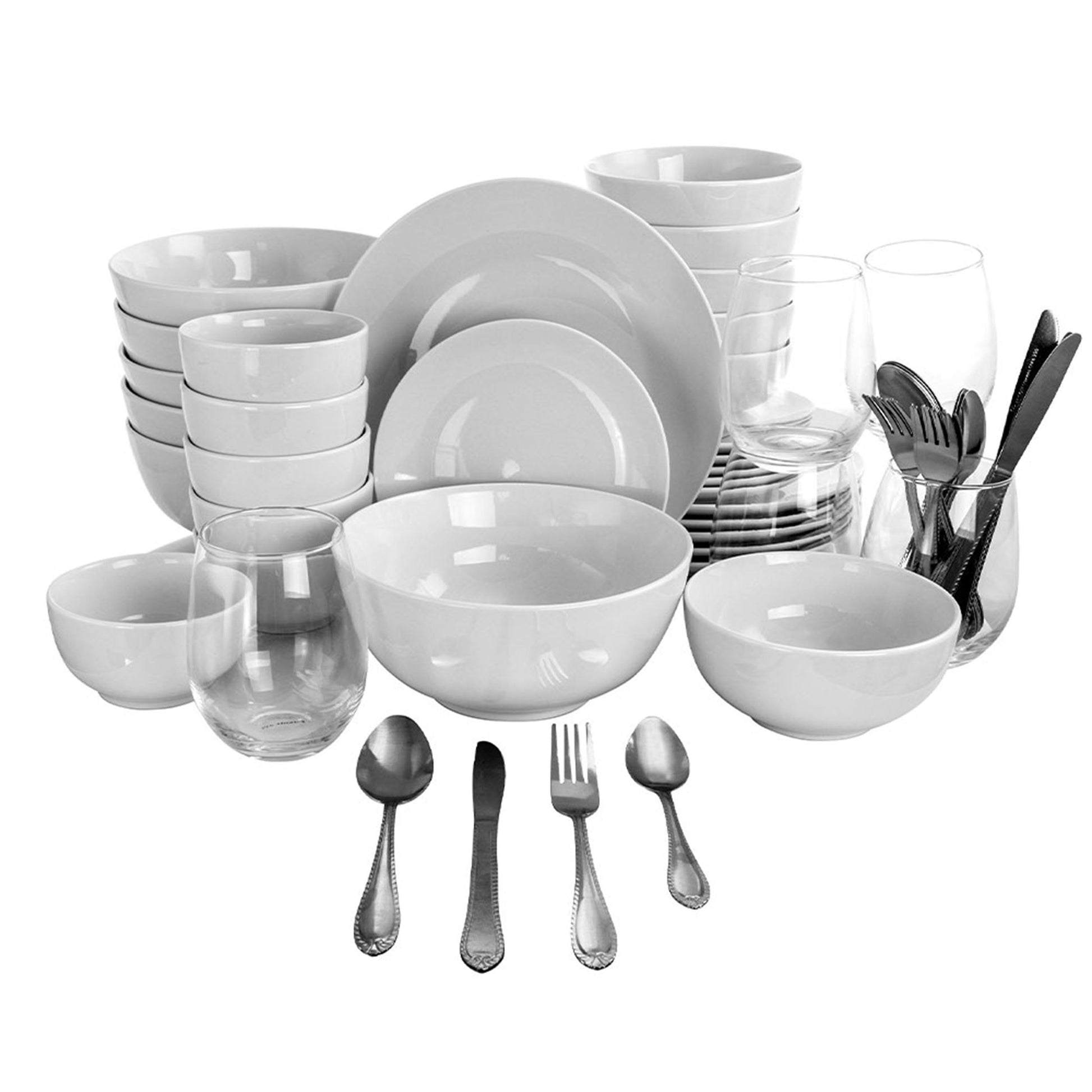 Gibson All U Need 60 Piece Ceramic Dinnerware Combo Set with Drinkware and Flatware LuxuryLifeWay Online Store