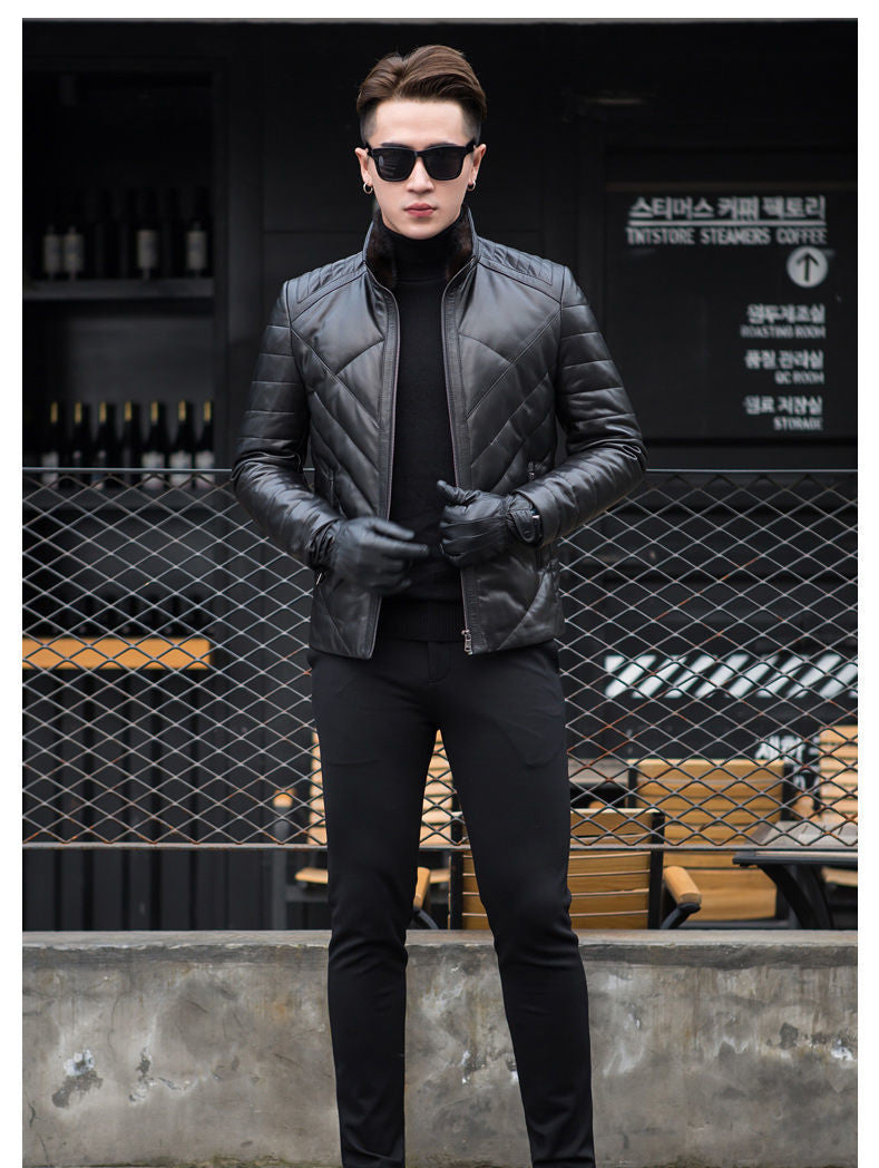 Leather down jacket plus velvet mink jacket Best YouTube Store