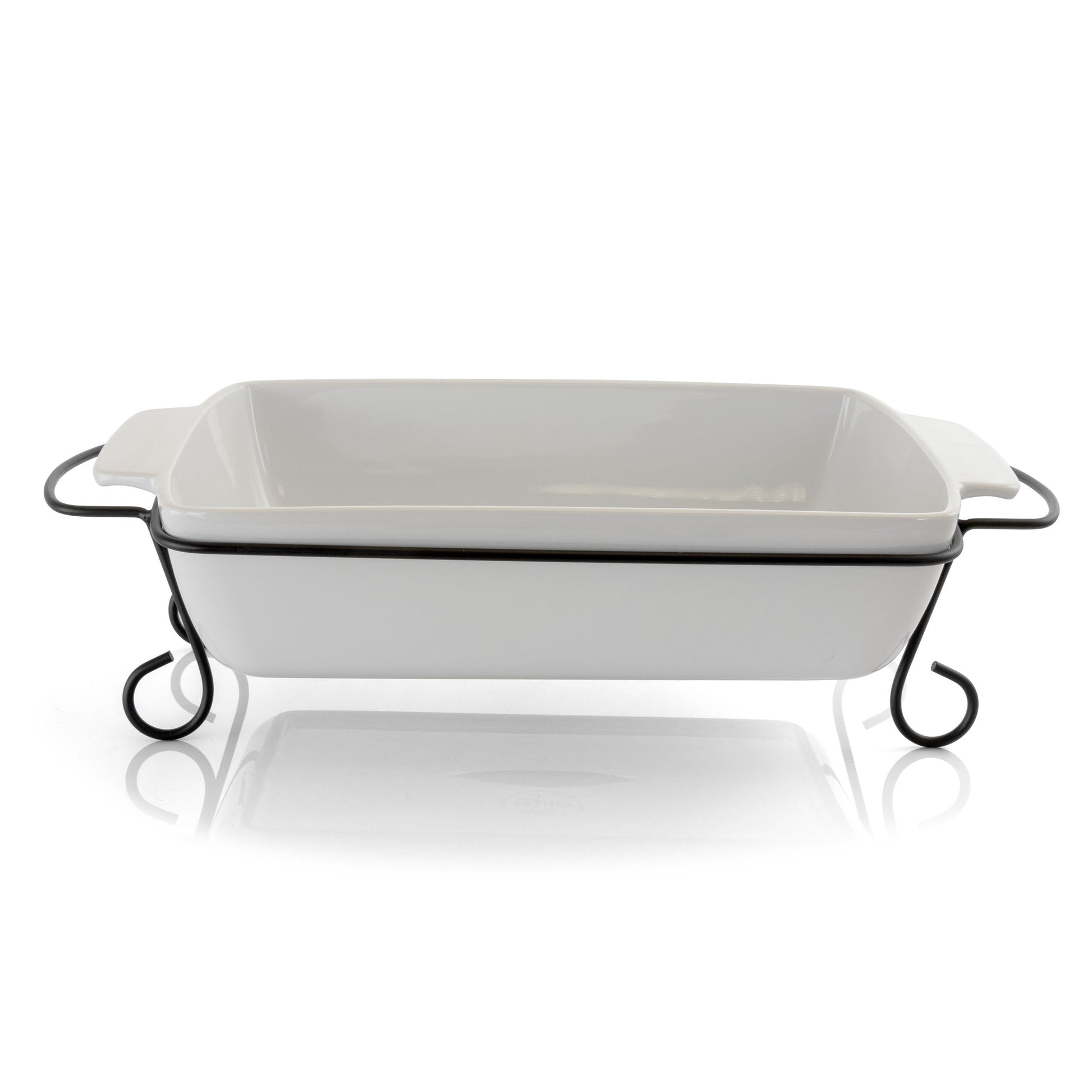 Gibson Elite 2 Piece Rectangle 15.5 Inch Stoneware Bakeware with Metal Rack LuxuryLifeWay Online Store