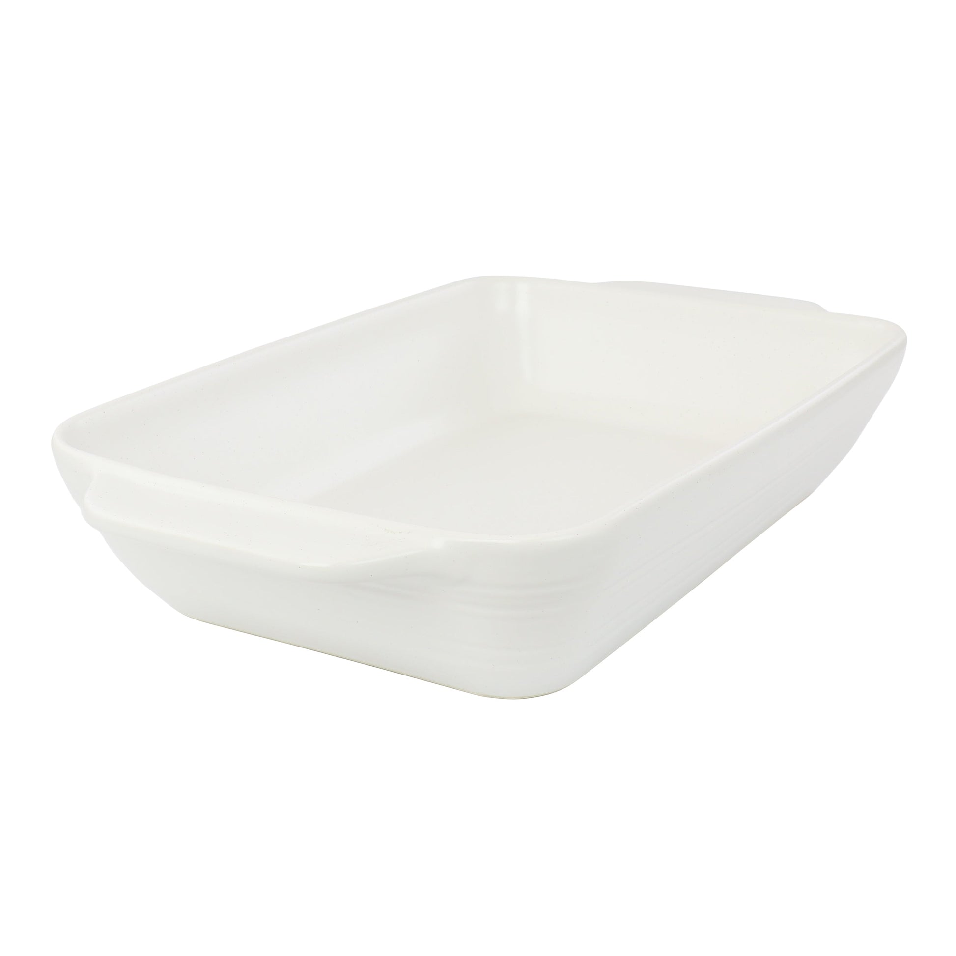 Gibson 4 Quart Rectangular Stoneware Baker in White Speckle LuxuryLifeWay Online Store