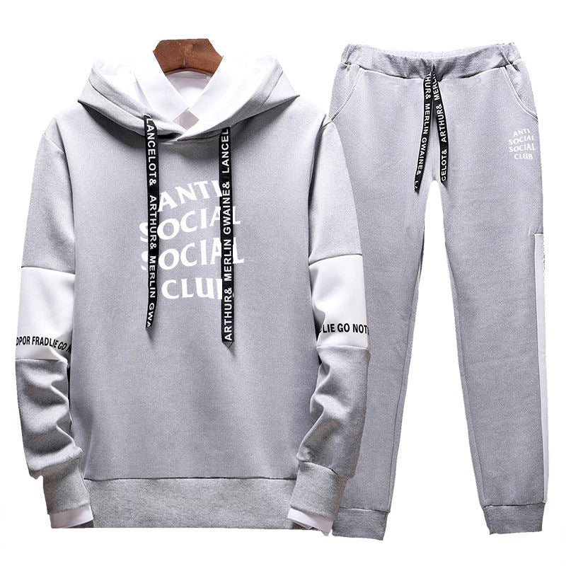 Hooded sweatshirt sports and leisure suit