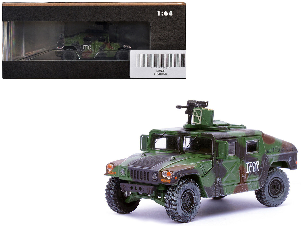 M988 Modern 4×4 Utility Vehicle with Grenade Launcher Camouflage "Military Police 65th Company 519th MP Battalion IFOR HQ ARRC Forward Brcko Bosnia and Herzegovina" (1996) "Military Miniature" Series 1/64 Diecast Model by Panzerkampf LuxuryLifeWay Online Store