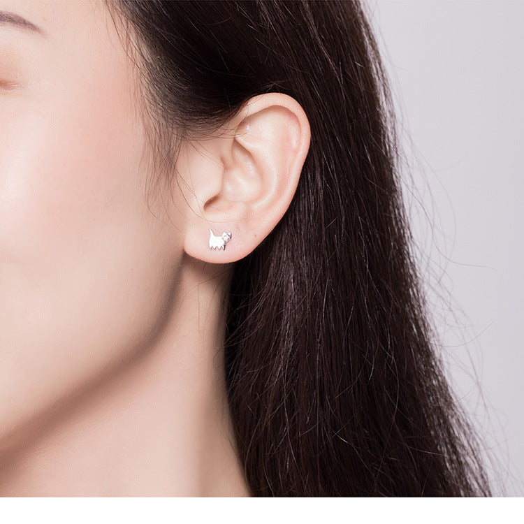 S925 cat earrings in sterling silver LadyShow.Store