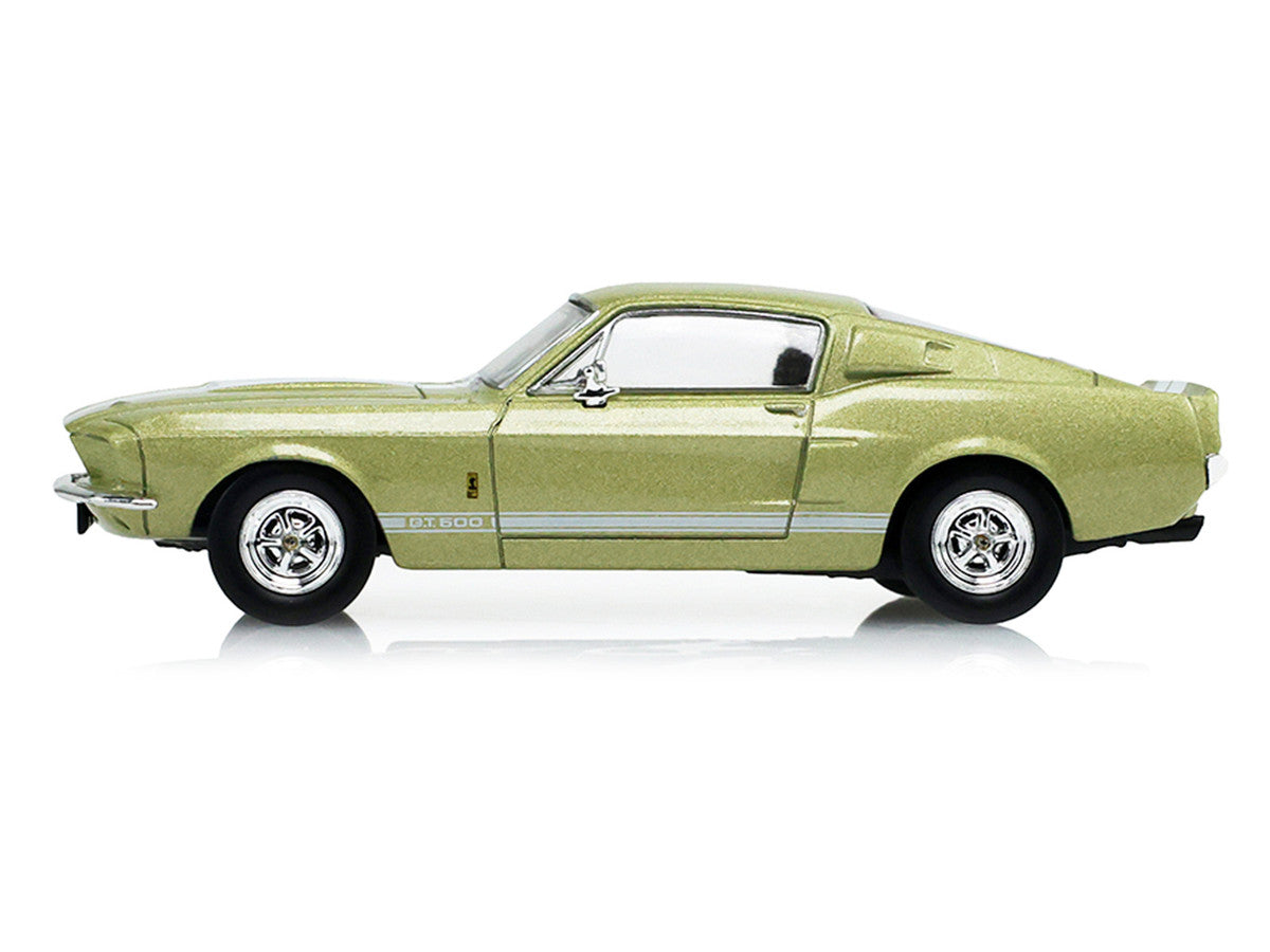 1967 Ford Shelby GT500 Lime Gold Metallic with White Stripes "Stampede" Series 2 1/64 Diecast Model Car by Greenlight LuxuryLifeWay Online Store
