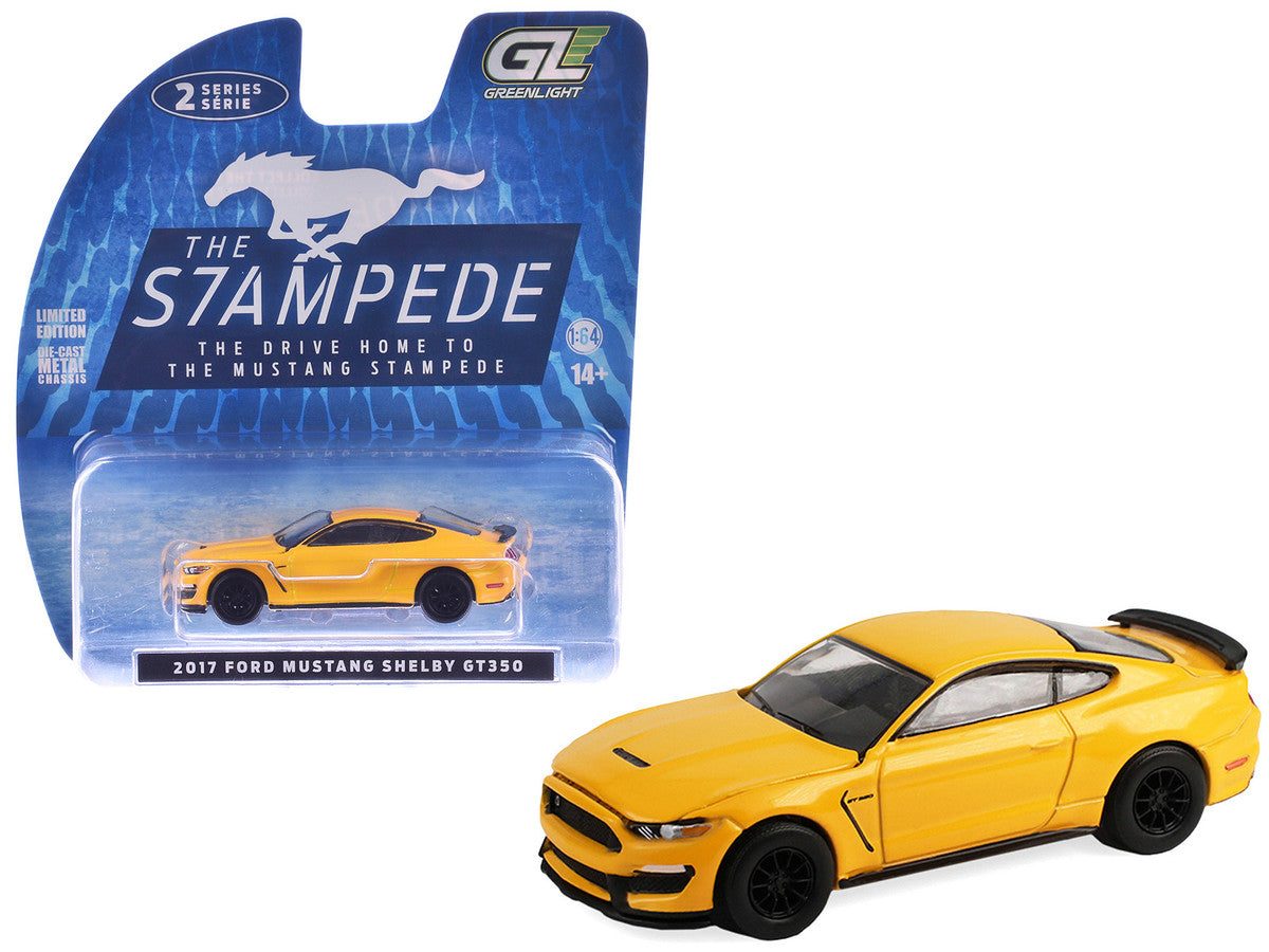2017 Ford Mustang Shelby GT350 Triple Yellow Tri-Coat "Stampede" Series 2 1/64 Diecast Model Car by Greenlight LuxuryLifeWay Online Store