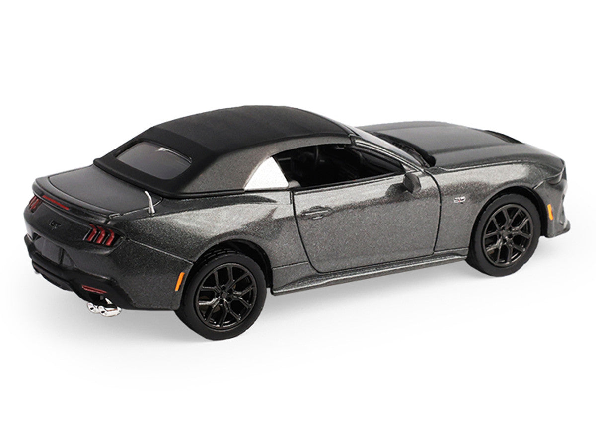 2024 Ford Mustang GT 5.0 Convertible Dark Matter Gray Metallic with Black Soft Top "Stampede" Series 2 1/64 Diecast Model Car by Greenlight LuxuryLifeWay Online Store