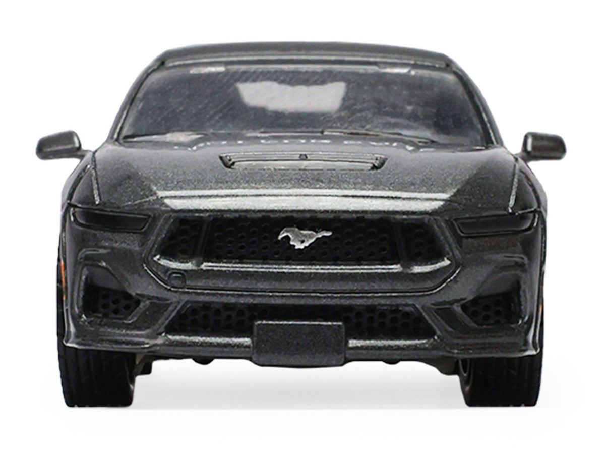 2024 Ford Mustang GT 5.0 Convertible Dark Matter Gray Metallic with Black Soft Top "Stampede" Series 2 1/64 Diecast Model Car by Greenlight LuxuryLifeWay Online Store