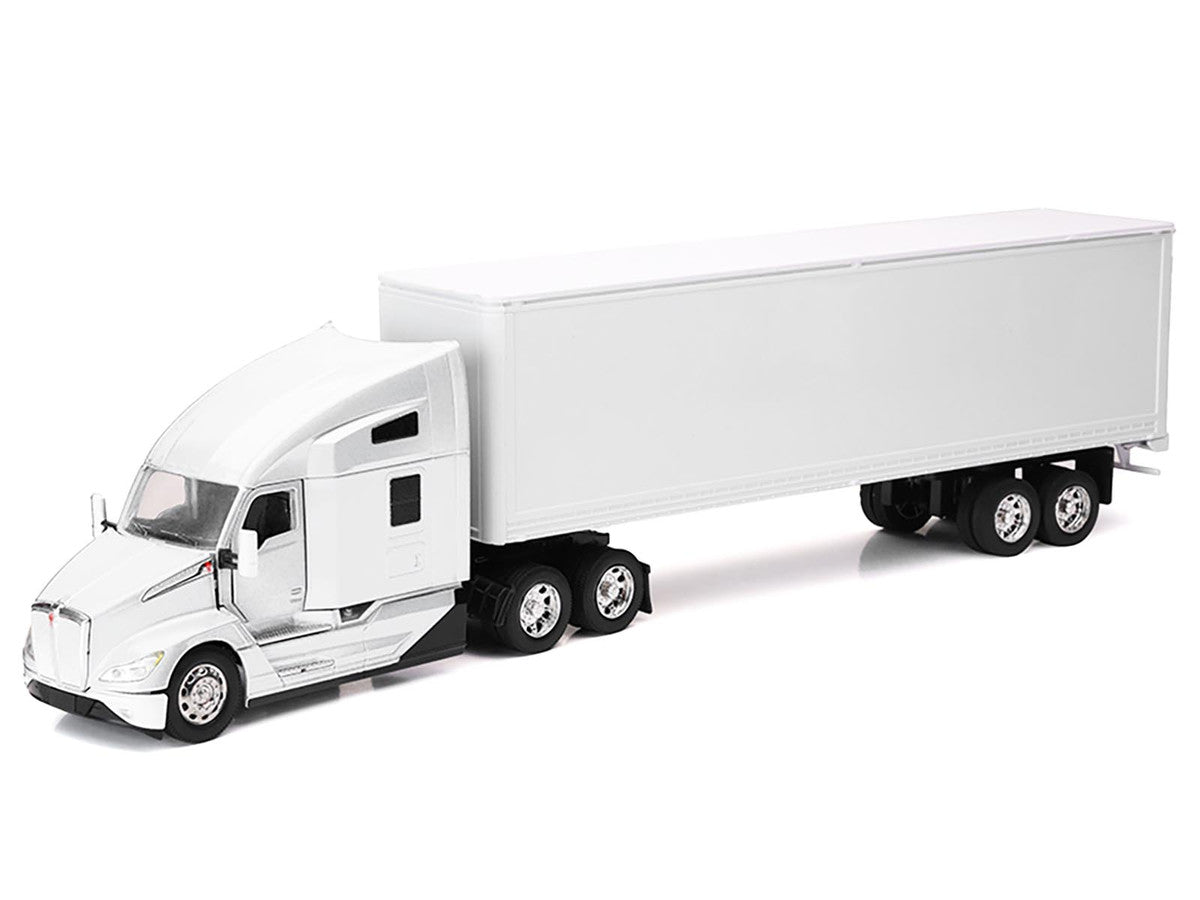 Kenworth T680 Truck White with Dry Van Trailer White "Long Haul Trucker" Series 1/32 Diecast Model by New Ray LuxuryLifeWay Online Store