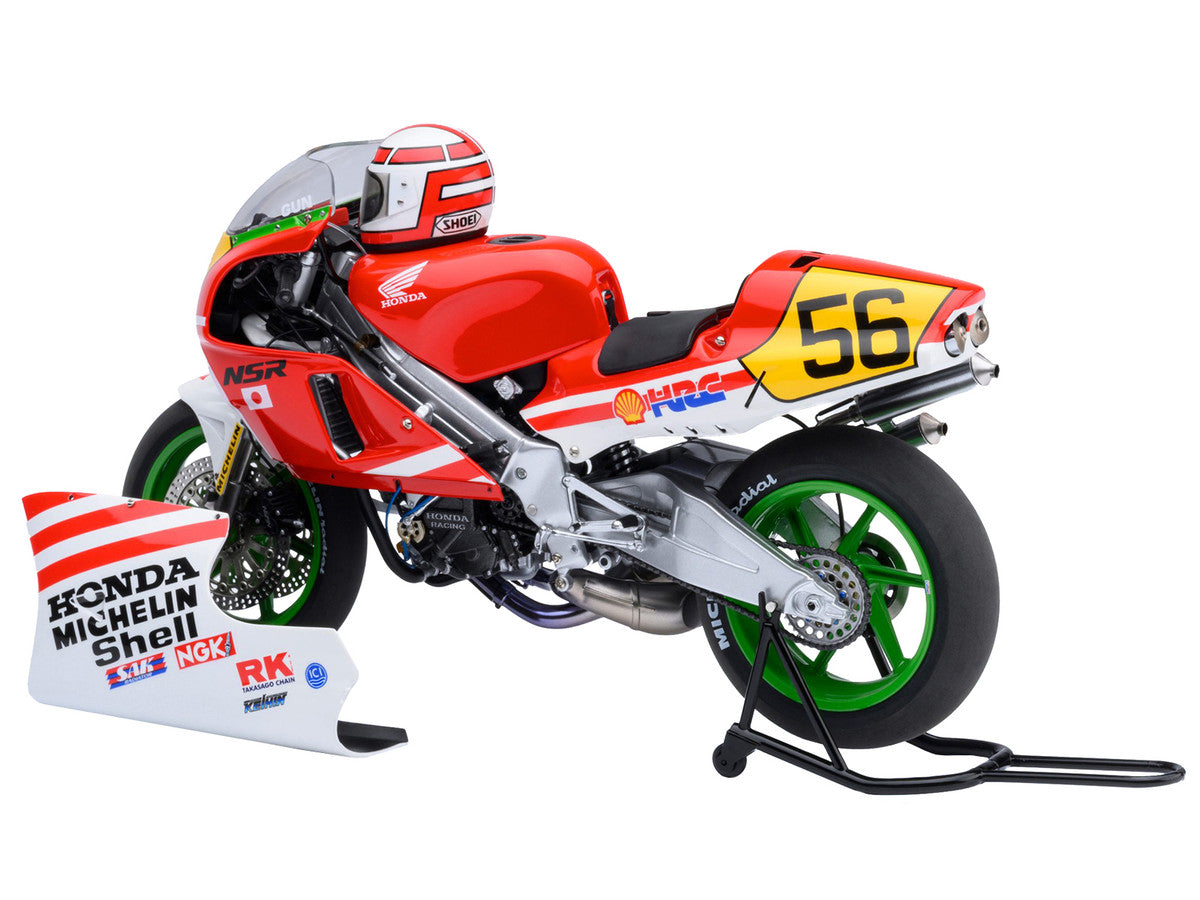 Honda NSR500 WGP500 Motorcycle #56 Red and White with Helmet "Baribari Legend" (1986) OVA 1/12 Model by Autoart LuxuryLifeWay Online Store