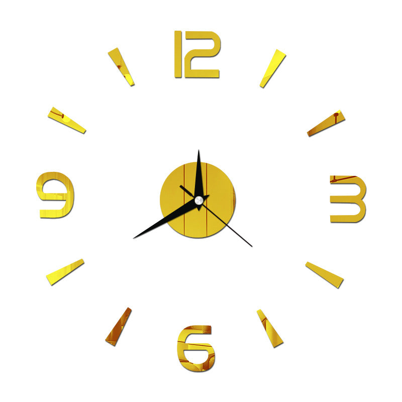 Creative acrylic mirror wall clock DIY stereo hanging PearlNestDecor.com