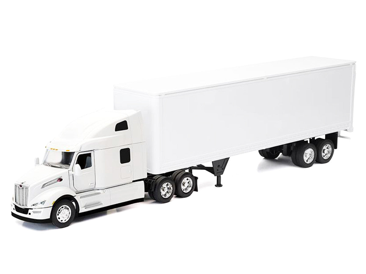 Peterbilt 579 Truck White with Dry Goods Trailer White "Long Haul Truckers" Series 1/32 Diecast Model by New Ray LuxuryLifeWay Online Store