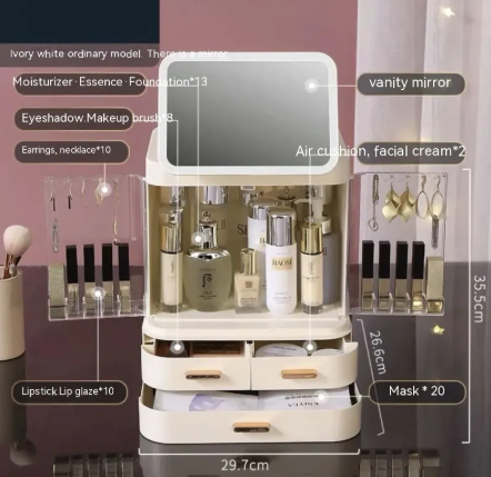 Lighted Mirror Makeup Storage Box LadyShow.Store