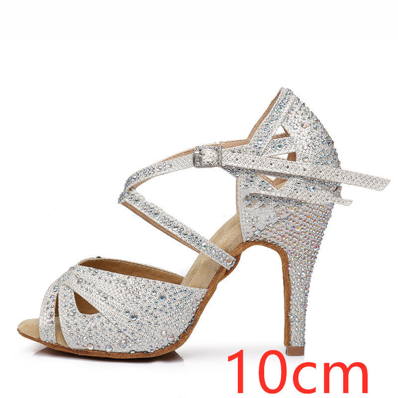Silver High-Heeled Latin Dance Shoes LadyShow.Store