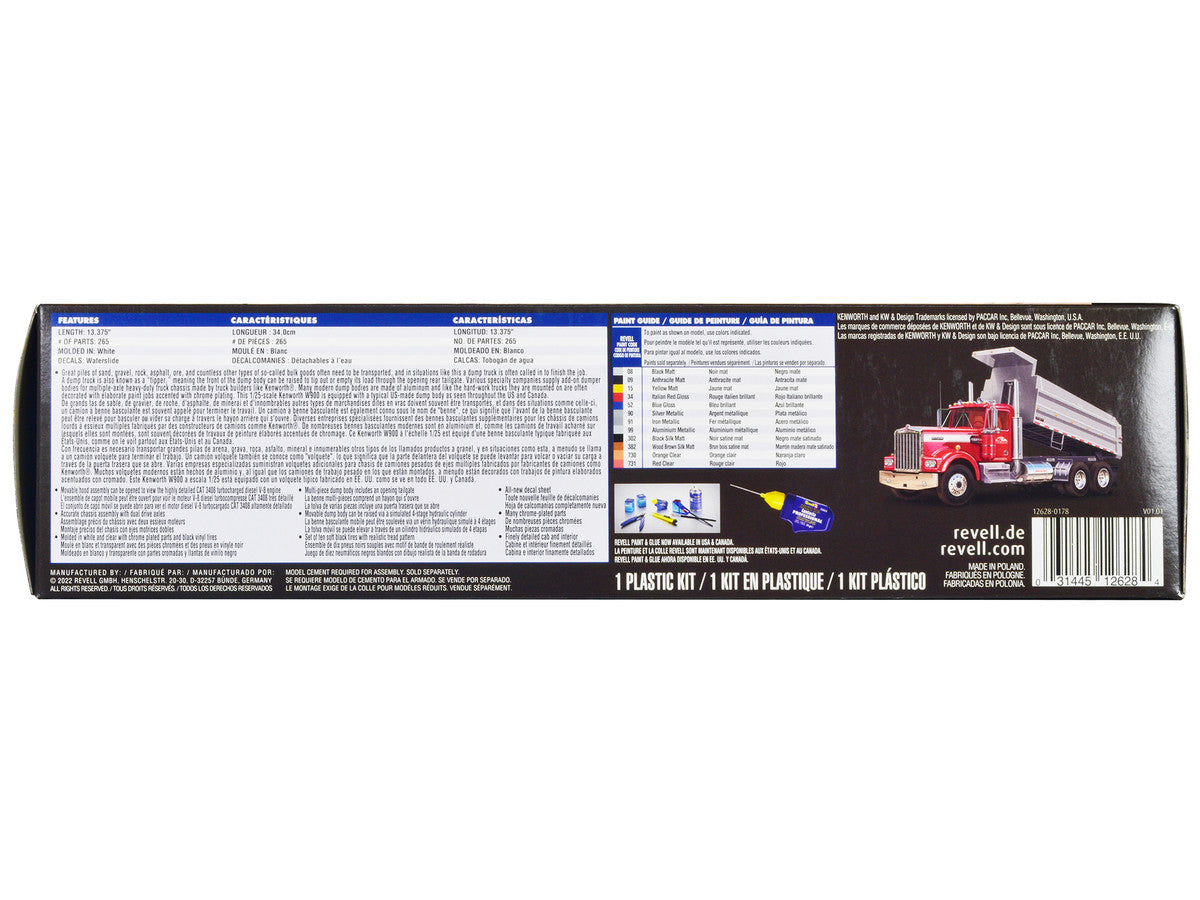 Level 5 Model Kit Kenworth W-900 Dump Truck 1/25 Scale Model by Revell LuxuryLifeWay Online Store
