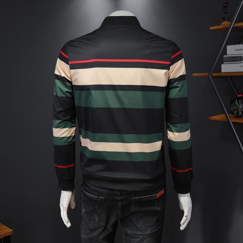 Contrast Striped Jacket Casual Men's Thin Jacket Best YouTube Store