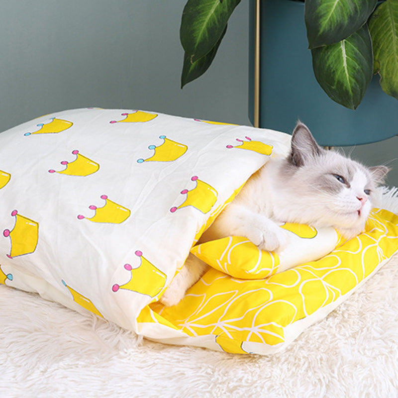 Winter Warm Cat Closed Removable And Washable Quilt Pets Fashion