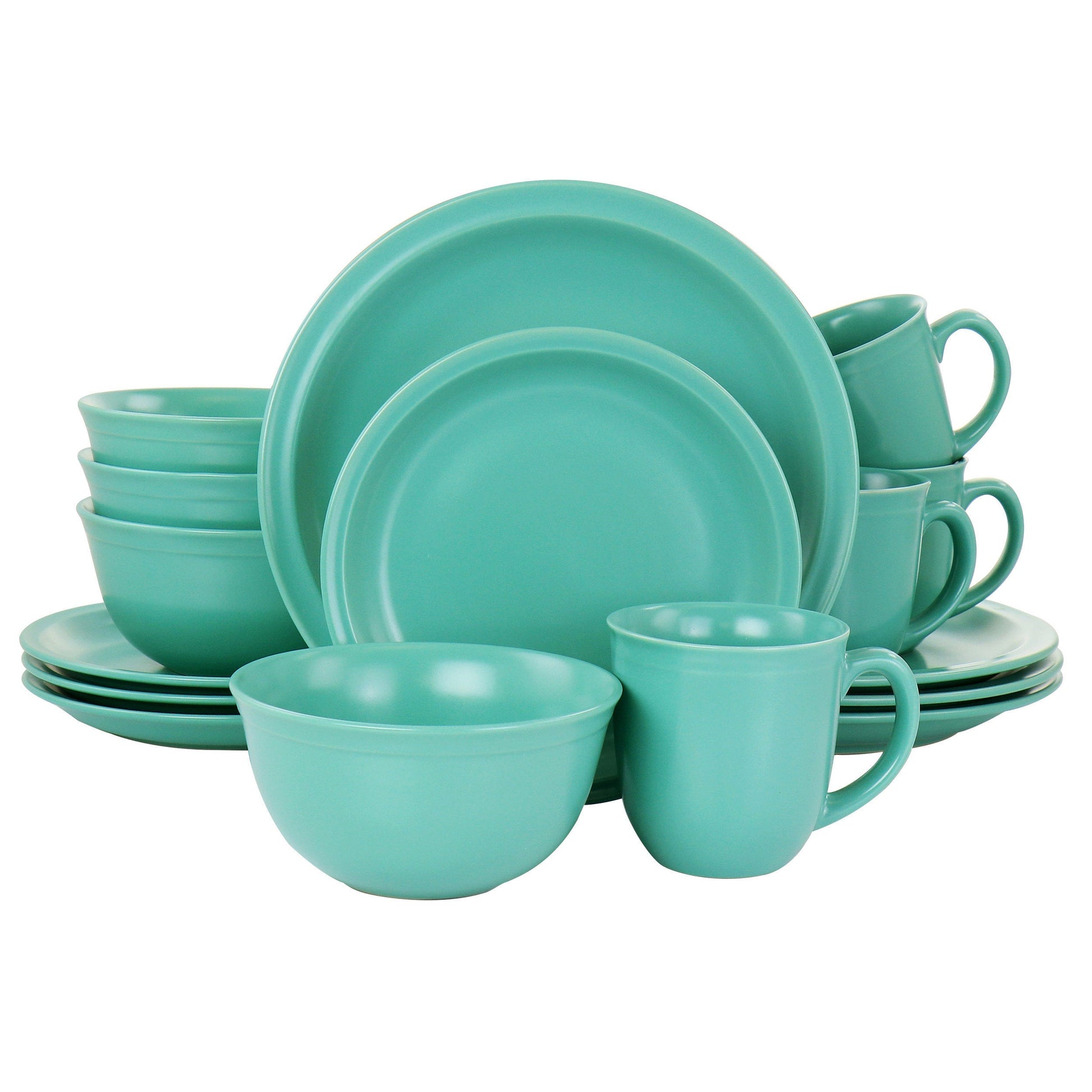 Gibson Home 16 Piece Siam Stoneware Dinnerware Set in Green LuxuryLifeWay Online Store