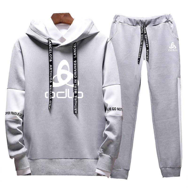 Hooded sweatshirt sports and leisure suit