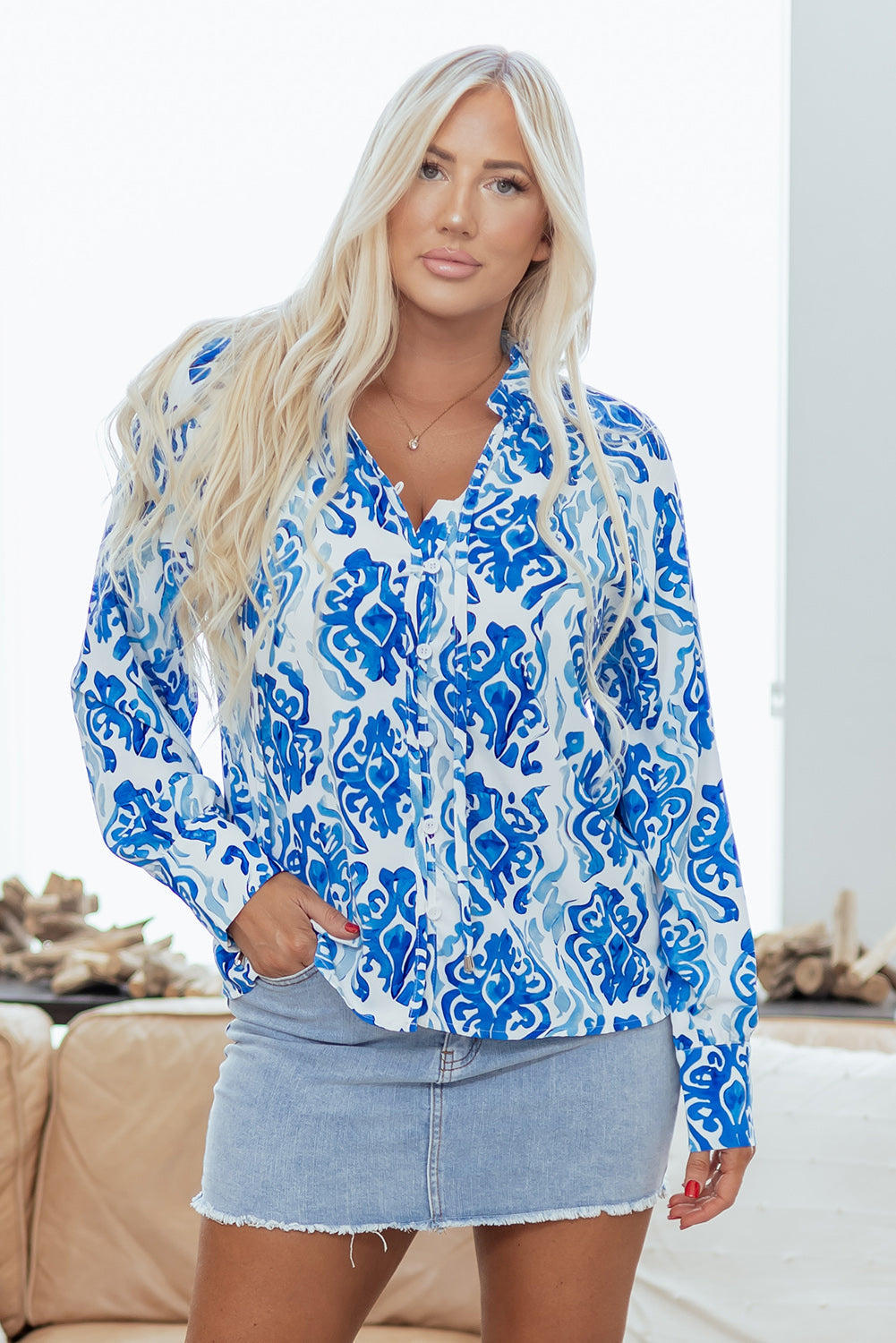Serena Front Puff Sleeve Shirt LuxuryLifeWay Online Store
