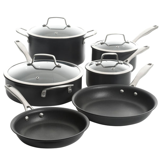 Kenmore Pro Arbor Heights 10 Piece Nonstick Aluminum Cookware Set in Black LuxuryLifeWay Online Store