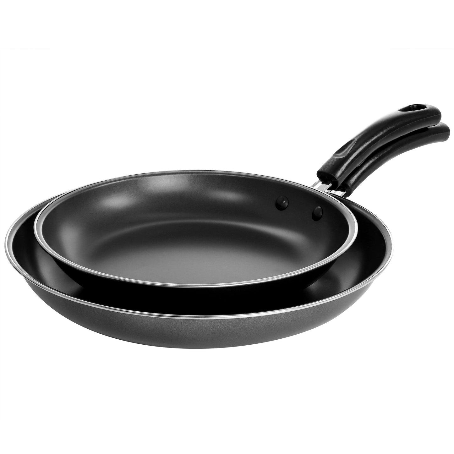 Gibson Everyday Highberry 2 Piece 12in and 10in Frying Pan Set in Metallic Grey LuxuryLifeWay Online Store
