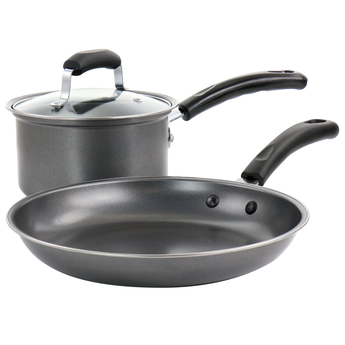 Gibson Everyday Highberry 3 Piece Nonstick Carbon Steel Cookware Set in Grey LuxuryLifeWay Online Store