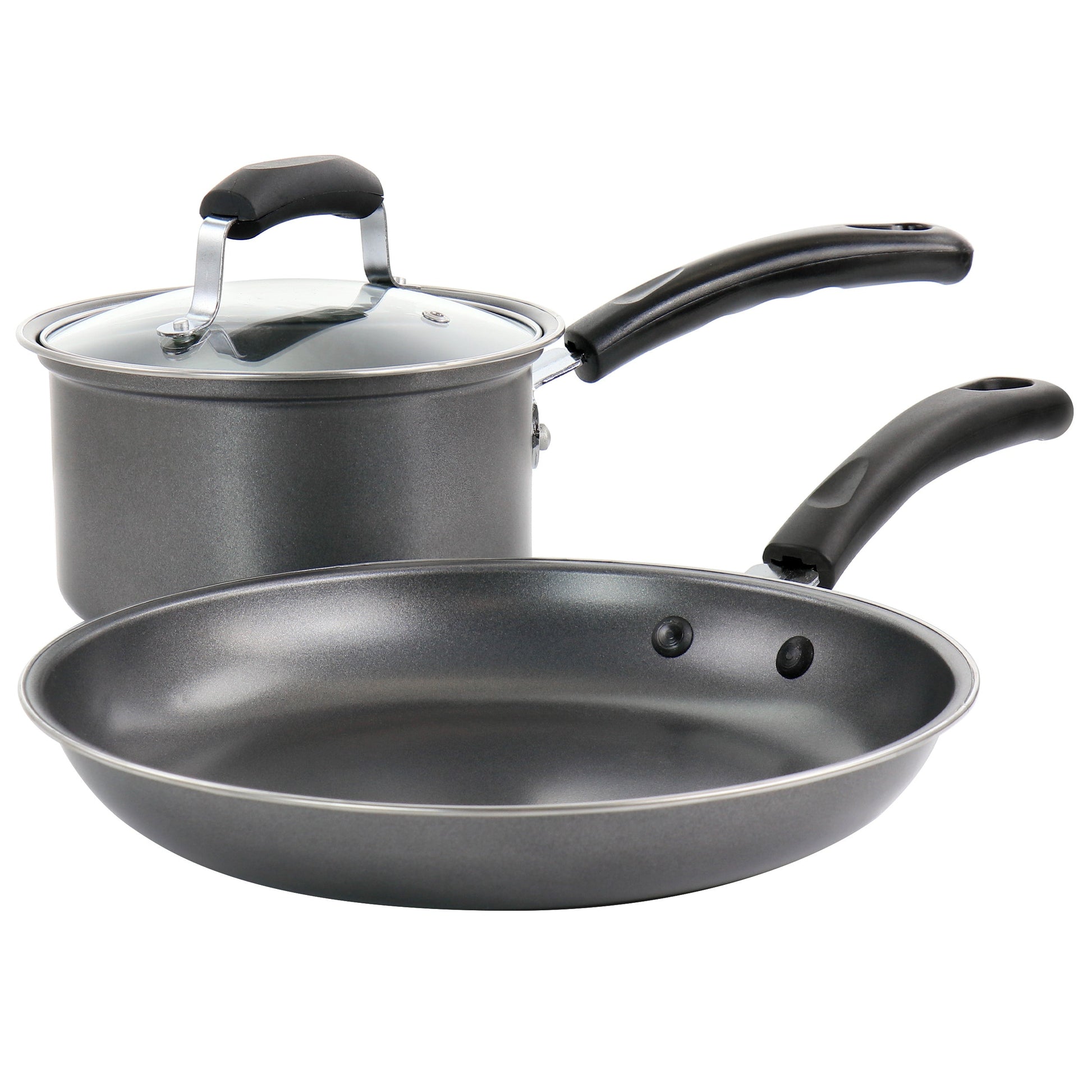 Gibson Everyday Highberry 3 Piece Nonstick Carbon Steel Cookware Set in Grey LuxuryLifeWay Online Store