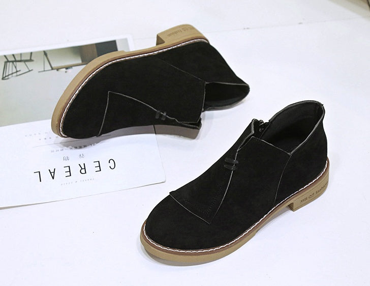 British wind matte low help Martin boots female thick with short boots Best YouTube Store