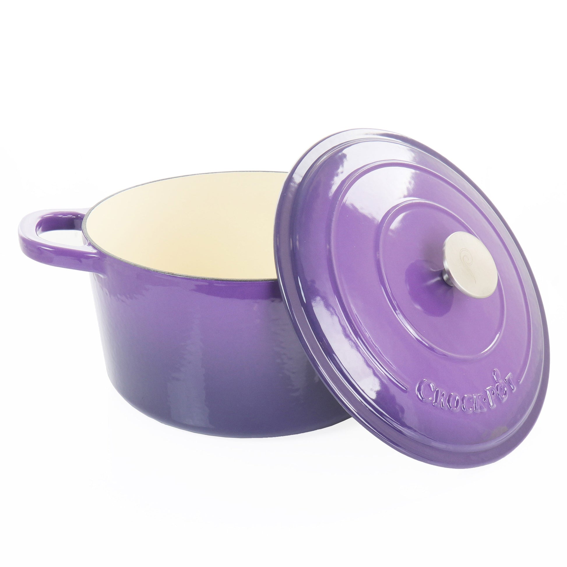 Crock-Pot Artisan 2 Piece 7 Quart Enameled Cast Iron Dutch Oven with Lid in Lavender LuxuryLifeWay Online Store