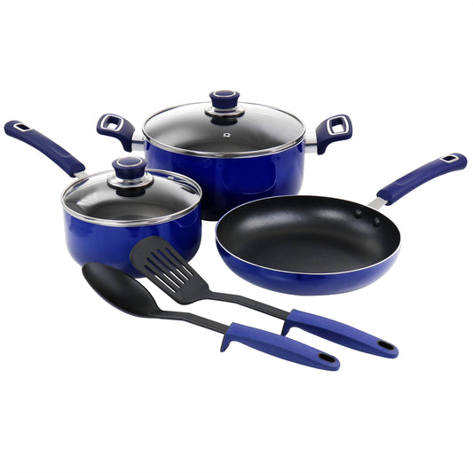 Oster 7 Piece Non Stick Aluminum Cookware Set in Blue LuxuryLifeWay Online Store