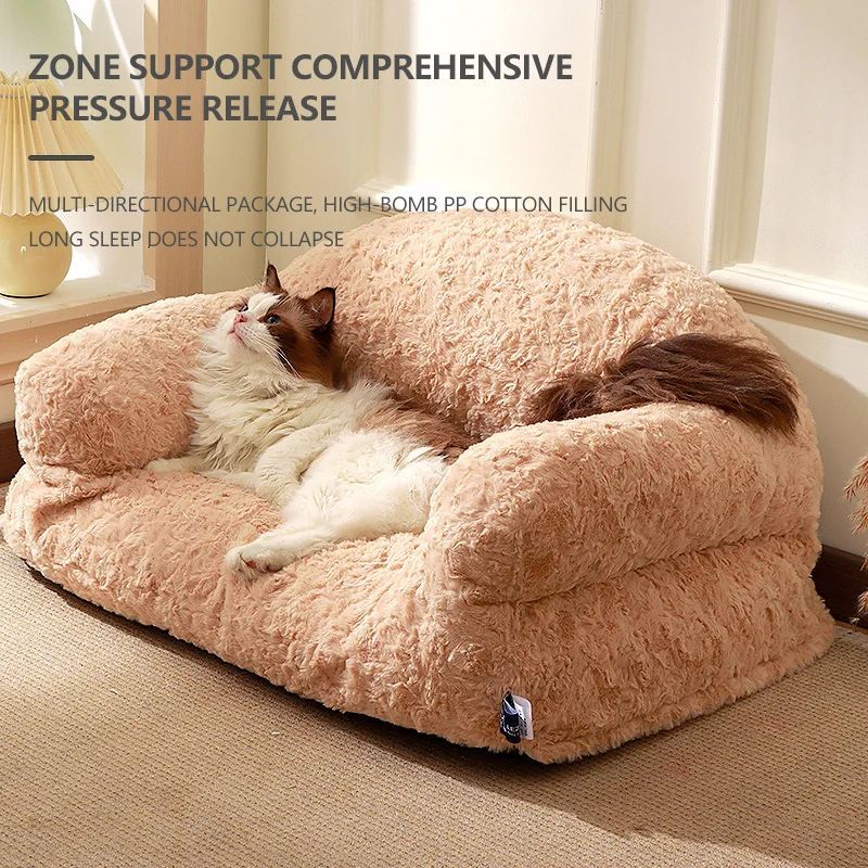 Plush Pet Sofa Bed - All-season, Non-slip Bottom, Durable And Scratch-resistant, Suitable For Dogs And Cats Pets Fashion