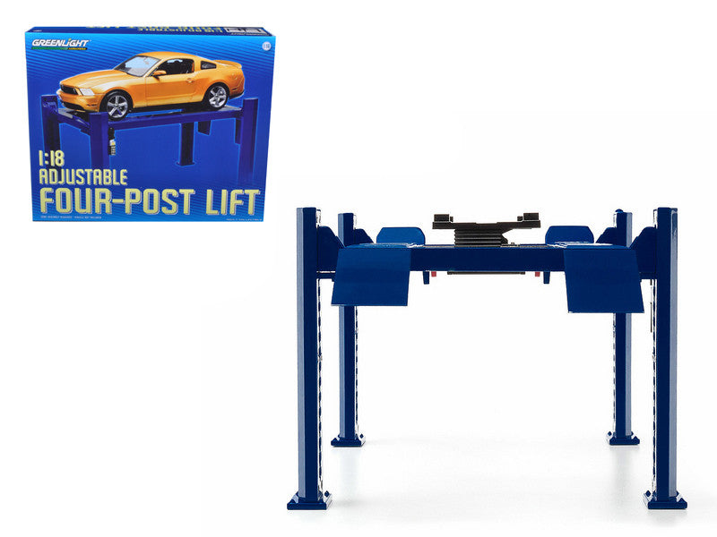 Adjustable Four Post Lift Blue for 1/18 Scale Diecast Model Cars by Greenlight LuxuryLifeWay Online Store