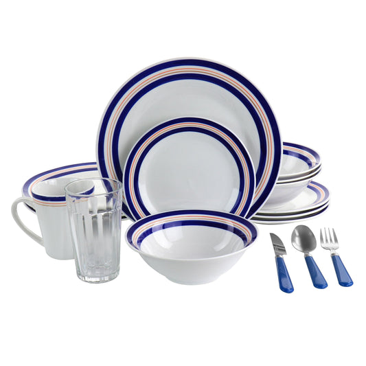 All U Need 32 Piece Ceramic Dinnerware Set in White LuxuryLifeWay Online Store