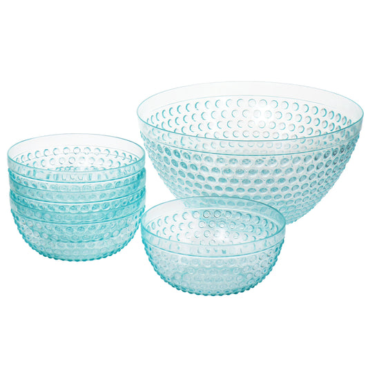 Gibson Home Plastic Bowl Set with Serving Bowl in Light Blue LuxuryLifeWay Online Store