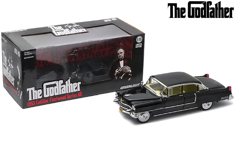 1955 Cadillac Fleetwood Series 60 Special Black "The Godfather" (1972) Movie 1/18 Diecast Model Car by Greenlight LuxuryLifeWay Online Store