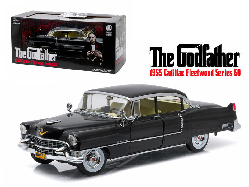1955 Cadillac Fleetwood Series 60 Special Black "The Godfather" (1972) Movie 1/18 Diecast Model Car by Greenlight LuxuryLifeWay Online Store