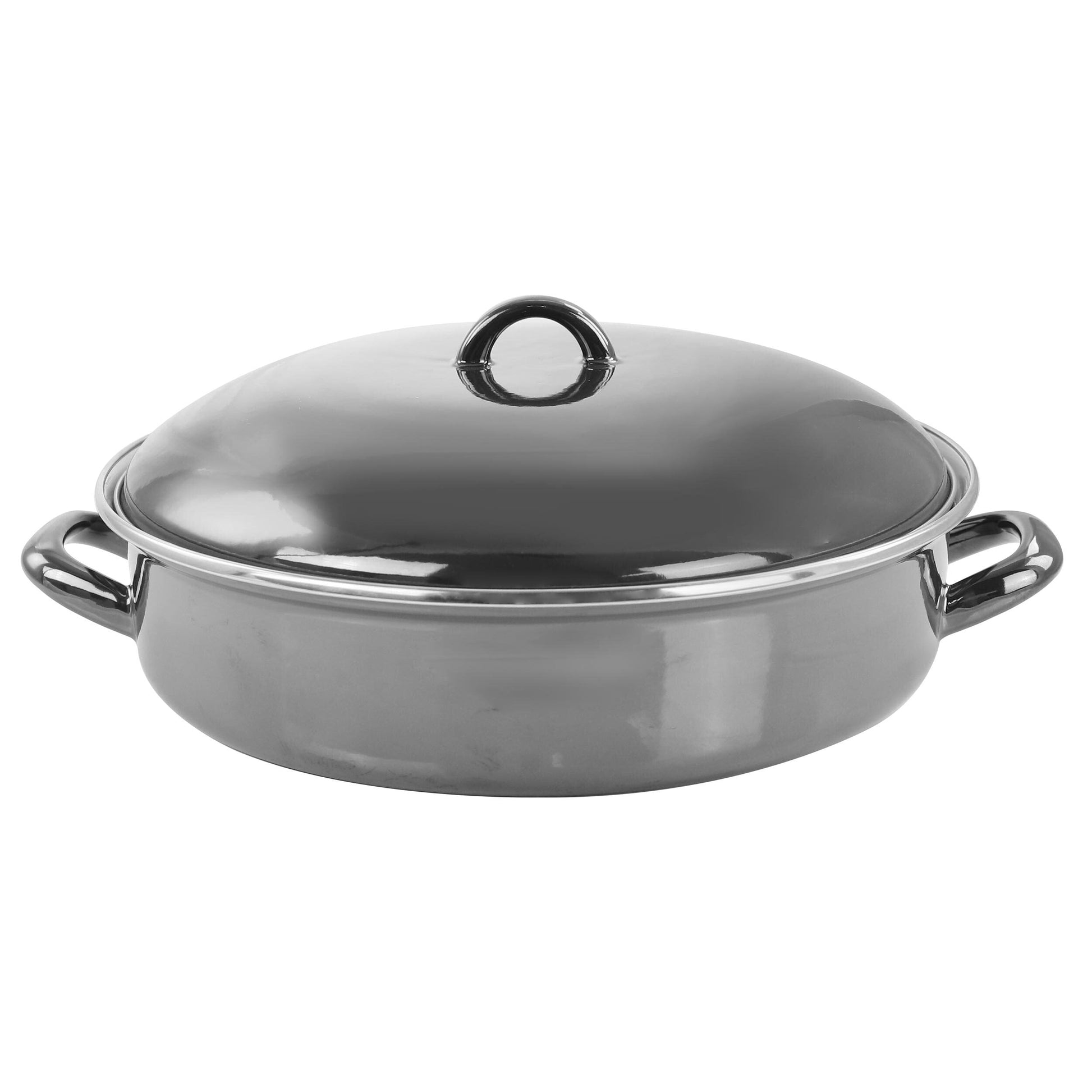 Gibson Home 5 Quart Gray Enamel on Steel Braiser Pan with Lid LuxuryLifeWay Online Store