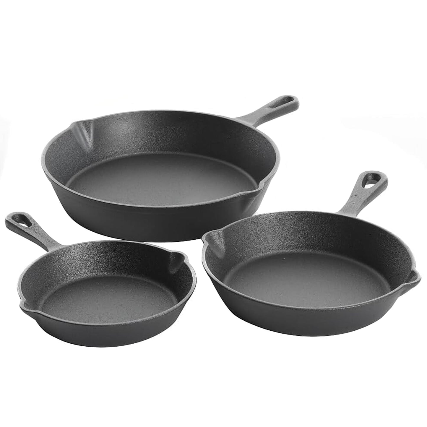 Gibson Home Brickstone 3 Piece Pre-Seasoned Cast Iron Skillet Set in Black LuxuryLifeWay Online Store