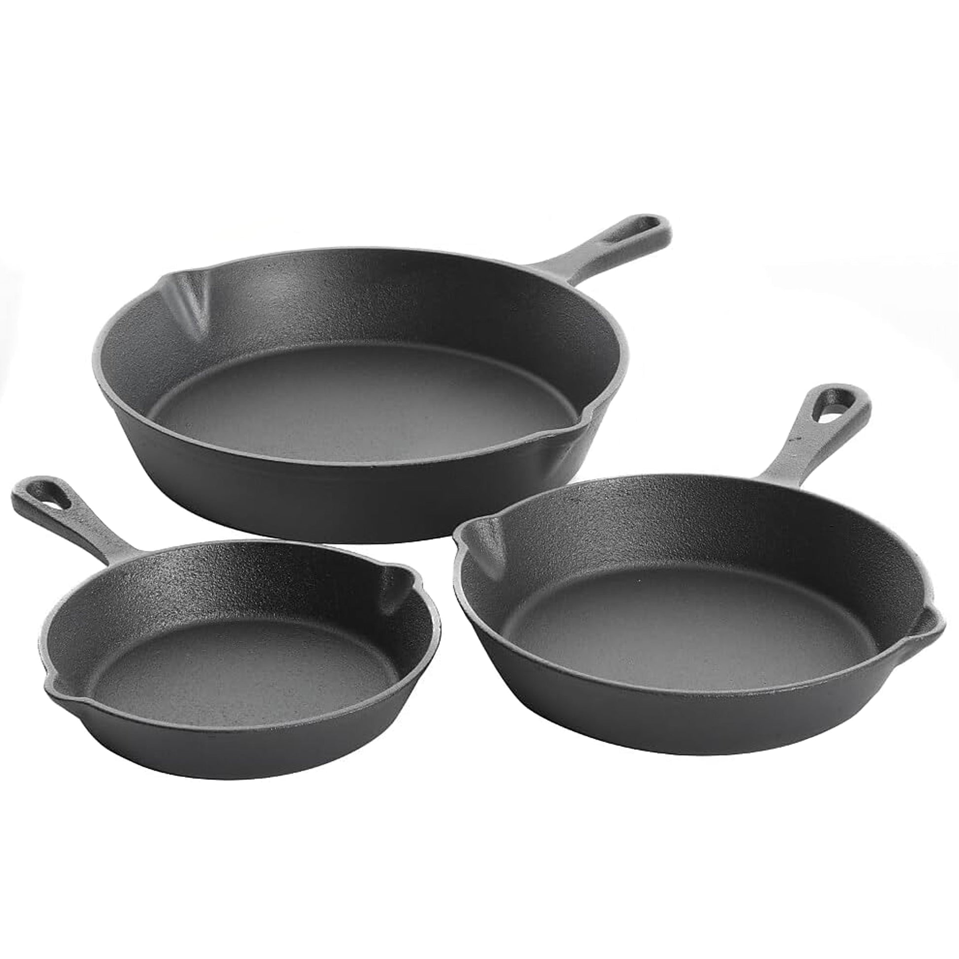 Gibson Home Brickstone 3 Piece Pre-Seasoned Cast Iron Skillet Set in Black LuxuryLifeWay Online Store