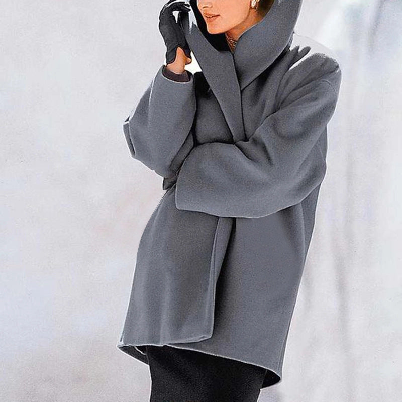 Women's Trendy Clothes Multi-color Round Neck Loose Sweater Woolen Coat Solid Casual Coat For Autumn And Winter LadyShow.Store