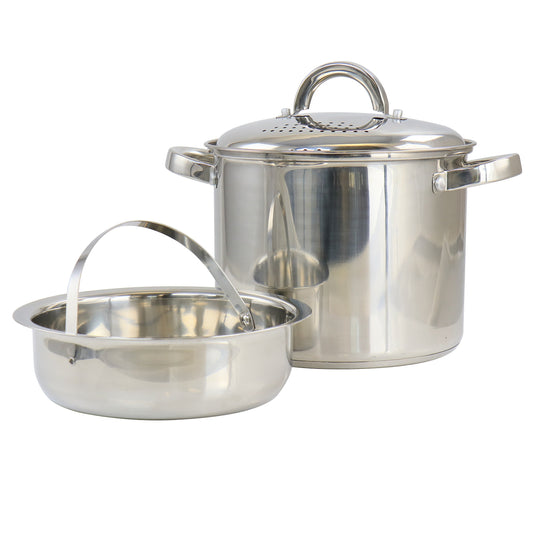 Oster Sangerfield 5 Quart Stainless Steel Pasta Pot with Strainer Lid and Steamer Basket LuxuryLifeWay Online Store